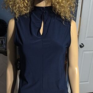 Elegant Navy Sleeveless Top